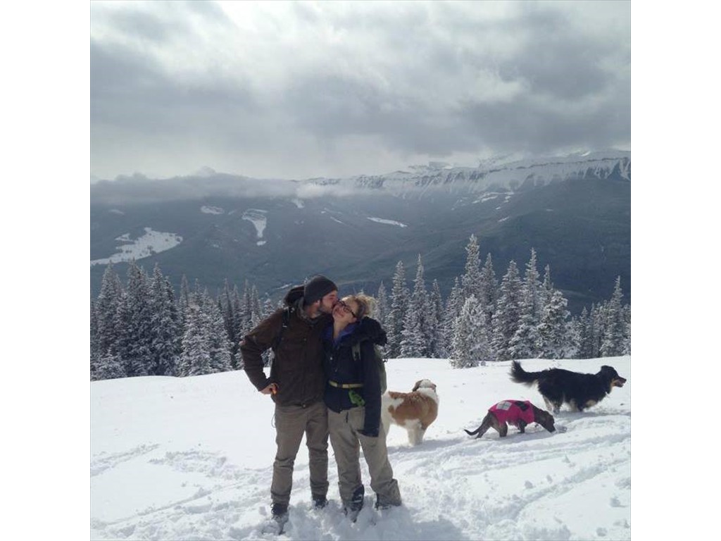  Dan, myself, and the pack on the top of a mountain we hiked on a gorgeous winter day